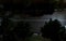 View of the roadbed from above. view of the road with a solid marking line. night view.