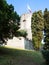 view of Rocca di Bergamo fortress with flag on top