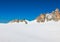 View of the rock of Aiguille du Midi, mont-Blanc, France, by beautiful weather