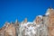 View of the rock of Aiguille du Midi, mont-Blanc, France, by beautiful weather