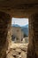 View of the rock entrance from the Alcazaba de Antequera in  Andalucia. Spain.