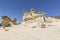 A view of the rock formations Erosions of Bolnuevo on the Mediterranean coast in Spain