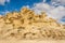 A view of the rock formations Erosions of Bolnuevo on the Spain Mediterranean coast