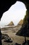 View of rock formations at Heceta Head State park