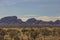 The view of the rock formations of Kata Tjuta or the The Olgas in semi arid desert of Australia .