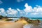 View of rocks at Chaweng Noi beach at Koh Samui Thailand