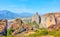 View of the rocks of Meteora