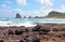 View of rocks of Pointe des Chateaux. Guadeloupe