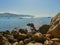 View from the rocks of the sea in the village of La Herradura Granada Costa