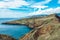 View of rocky cliffs clear water of Atlantic Ocean at Ponta de Sao Lourenco, the island of Madeira, Portugal