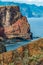 View of rocky cliffs clear water of Atlantic Ocean at Ponta de Sao Lourenco, the island of Madeira, Portugal