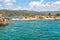 The view of the rocky coast in Gokkaya Cove of Kekova. Antalya - Turkey