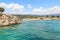 The view of the rocky coast in Gokkaya Cove of Kekova. Antalya - Turkey