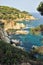 View of the rocky shore of the Mediterranean Sea