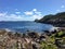 A view of the rocky shoreline along the east coast trail the vast Atlantic while hiking outside of St. Johnâ€™s, Newfoundland a