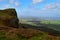 View of Roe Valley and Lough Foyle from Binevinagh mountain Derry Northern Ireland