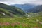 View from Rohtang pass at beautiful green valley, Himachal Pradesh