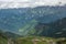 View from Rohtang pass at beautiful green valley, Himachal Pradesh