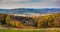 View of rolling hills in rural Frederick County, Maryland.