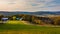 View of rolling hills in rural Frederick County, Maryland.