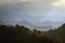 View of rolling mountains and snow peaks from Mussoorie