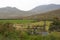 A view of the rolling Mourne Mountains in Northern Ireland on a misty winter day