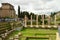 View of the Roman Forum in Rome, Italy. The Roman forum is one of the main tourist destinations in Europe. Beautiful panorama of