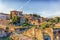 View on the Roman Forum, Tiberius Palace and the Temple of Antoninus and Faustina from the Basilica Aemilia ruins