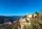 View of the Romanesque church of Santa Maria de Siurana, Tarragona, Catalunya, Spain. Copy space for text