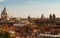 The view of Rome historical architecture and city skyline. Italy.