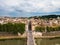 View of of Rome, Italy with the Bridge of Hadrian