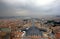 View of Rome and St Peters Square from the dome of St Peter`s Basilica in Rome in Italy