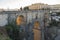 View of Ronda old stone bridge (other side), Malaga, Spain