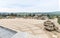 View from the roof of the Armored Corps Museum to the Memorial Site with military equipment in Latrun, Israel