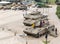 View from the roof of the Armored Corps Museum to the Memorial Site with military equipment in Latrun, Israel