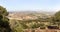 A view  from the roof of a Deir Al-Mukhraqa Carmelite Monastery on the adjacent valley with roads, settlements and fields in