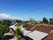 A view of roof houses line looked from above