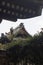 The view of the roof of a japanse temple from Kyoto