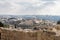 View from the roof of a mosque standing on the tomb of the prophet Samuel on Mount Joy, on the nearby areas of Jerusalem