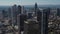 View from the roof of the tallest building in Frankfurt of the city skyline