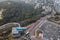 View from the roof of the University of Haifa on the city, parking lot and national park