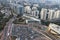 View from the roof of the University of Haifa on the city, parking lot and national park