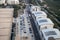 View from the roof of the University of Haifa on the city, parking lot and national park