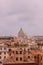 View of roofs and churches domes in Rome from Pincio hill, Italy