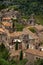 View of the roofs and houses of the village of Baux-de-Provence.