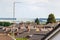 View of roofs of residential houses