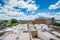 View of rooftop decks and buildings in Fells Point, Baltimore, Maryland