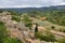 View on rooftops and Luberon valley in Menerbes, France