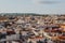 View of the rooftops in Seville, Spain, during golden hour