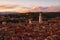 View of rooftops in Verona from the Lamberti Tower